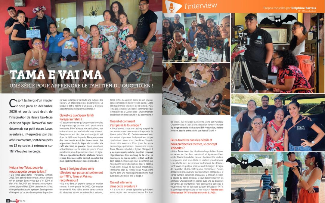 Tama ‘e Vai mā, une série pour apprendre le reo tahiti en famille